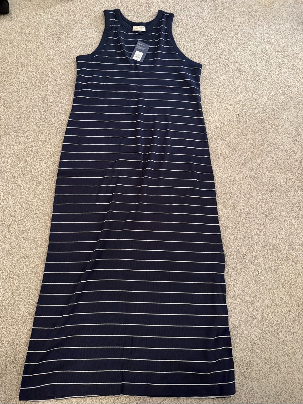 Universal Thread Navy and White Striped Sleeveless Maxi Dress